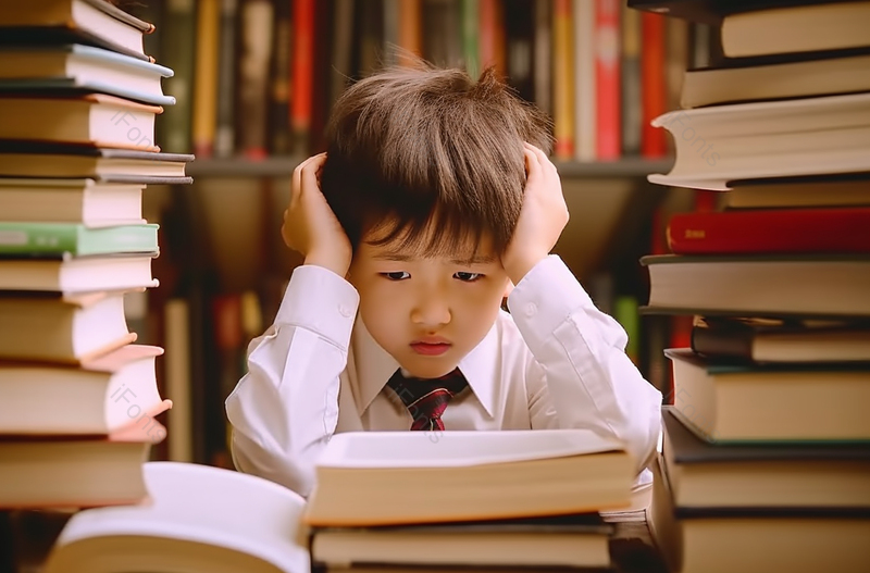 压力过大的学生在做家庭作业学习不高兴的,高清,摄影图,摄影图片,图片大全,摄影图免费下载